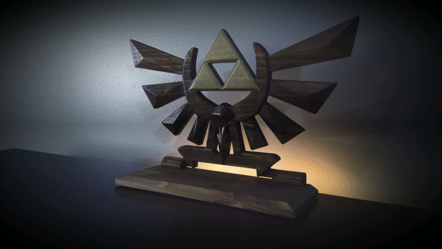 Custom Wood Triforce Symbol Statue