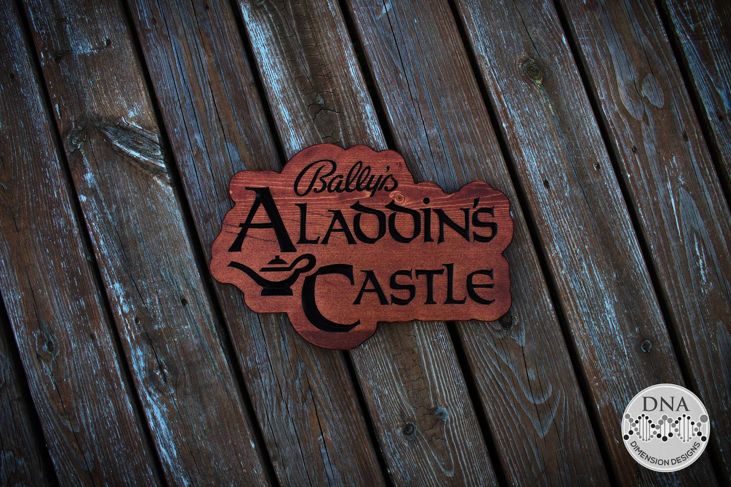 Aladdin's Castle Arcade Wood Sign