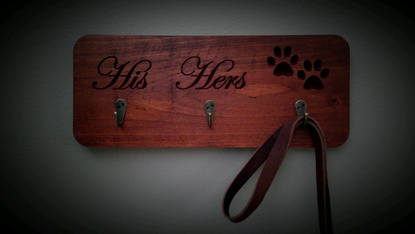 His & Hers Dog Leash & Key Holder