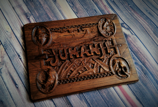 Jumanji Wood Carving Wall Plaque