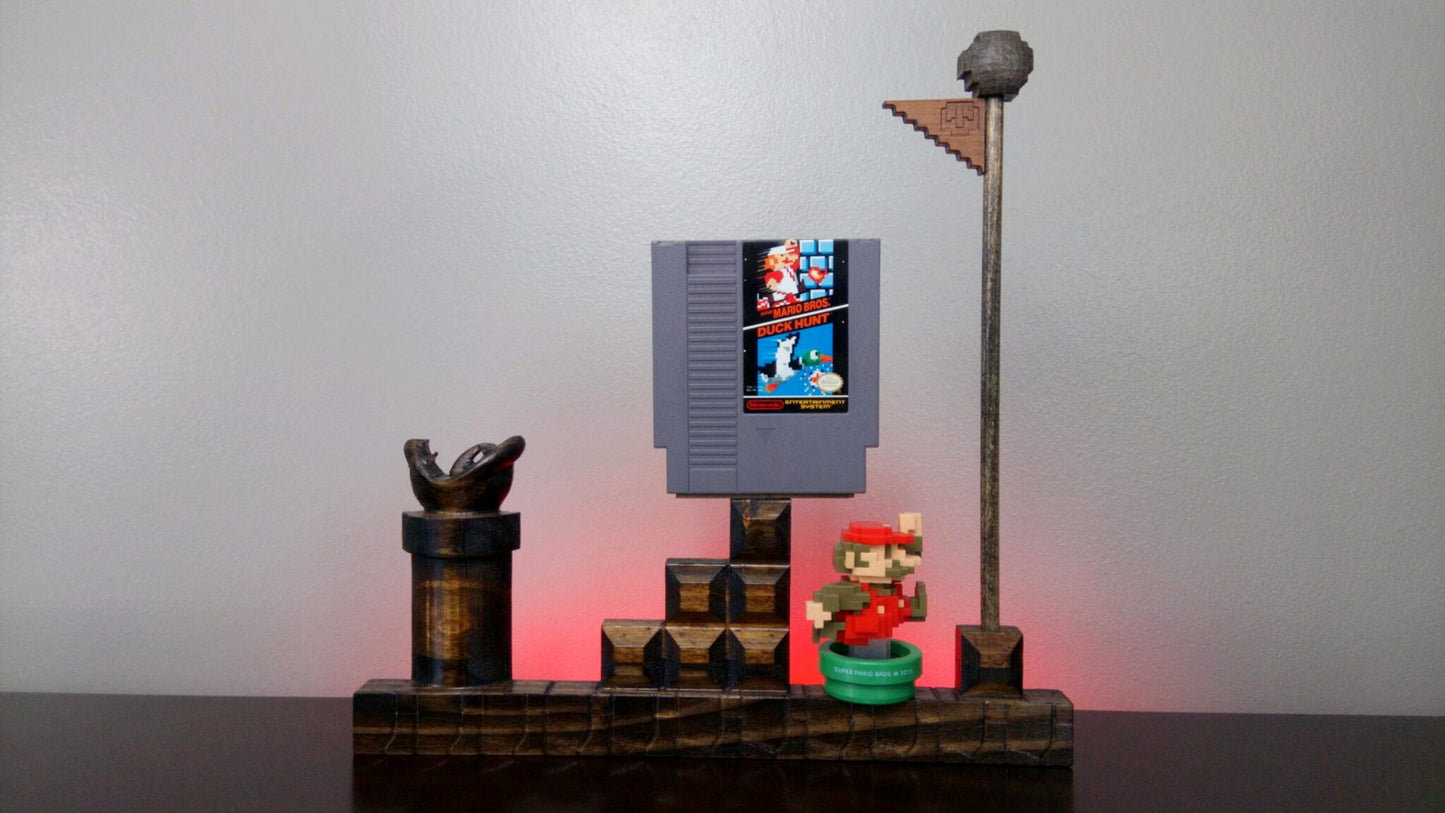 Super Mario Wood Cartridge Display Stand